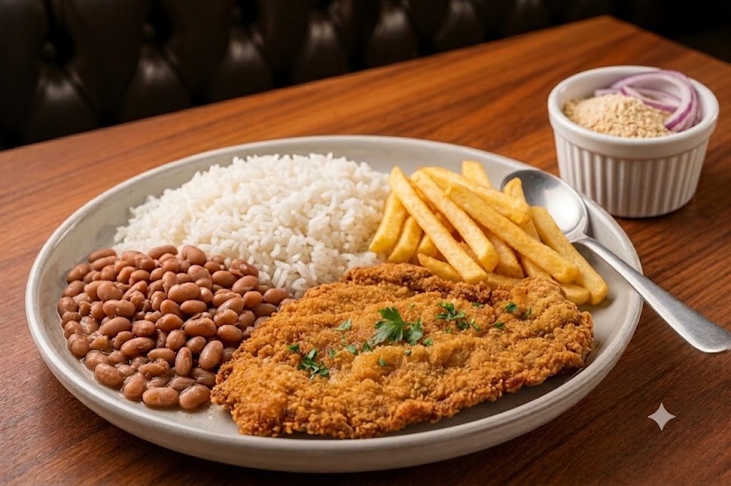 Foto ilustrativa de Bife à Milanesa — imagem provisória, será substituída pela foto real do prato