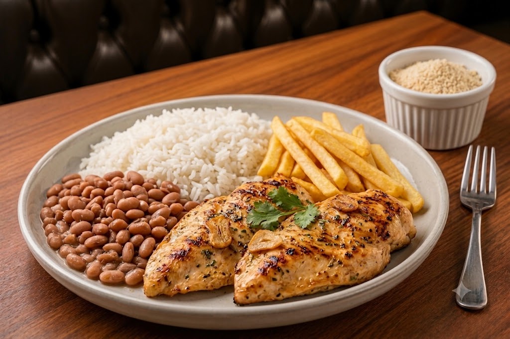 Foto ilustrativa de Filé de Frango Executivo — imagem provisória, será substituída pela foto real do prato