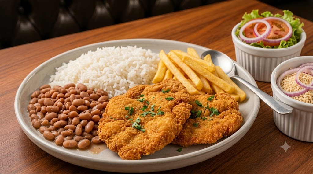Foto ilustrativa de Filé de Frango à Milanesa — imagem provisória, será substituída pela foto real do prato